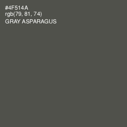 #4F514A - Gray Asparagus Color Image